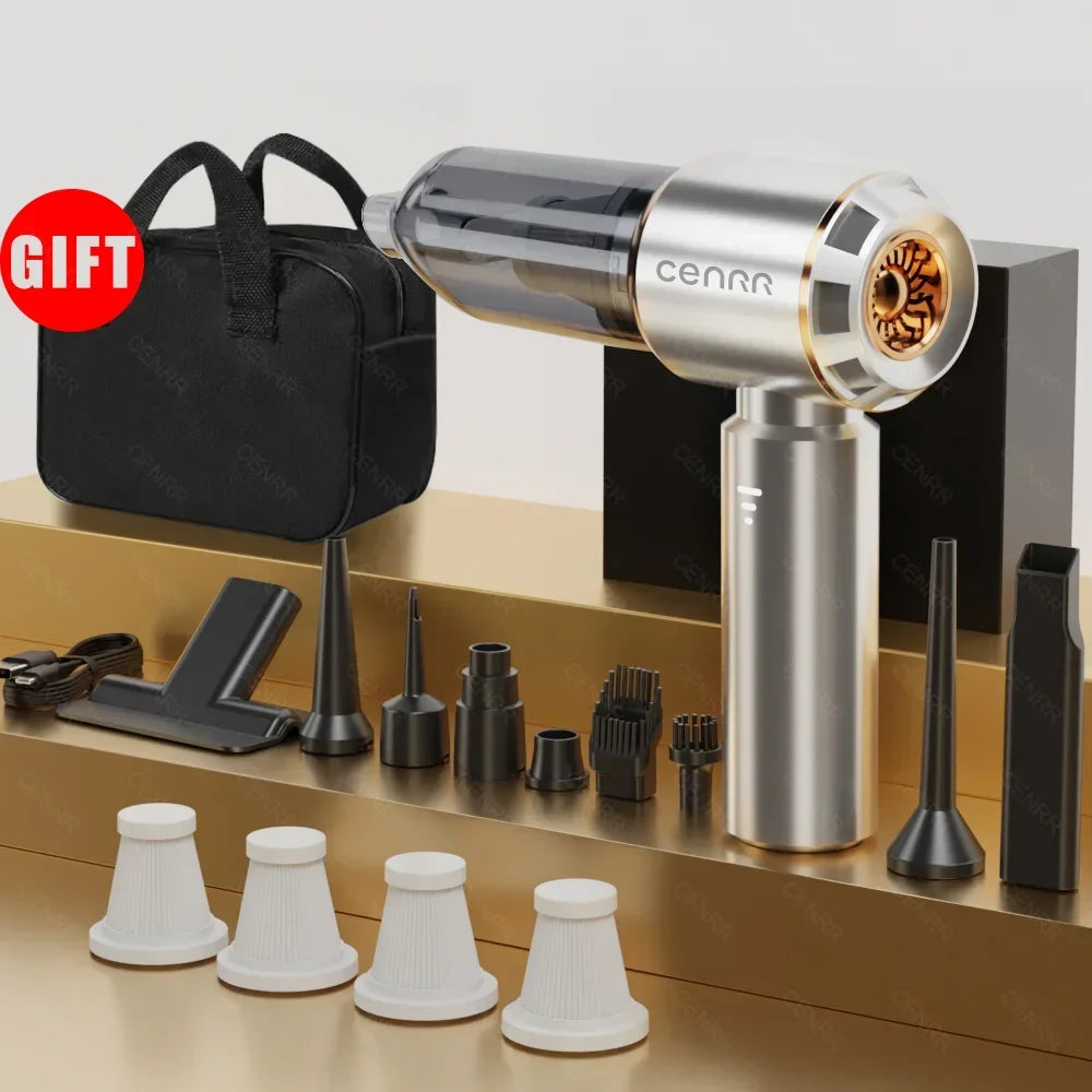 Mini Car Vacuum Cleaner 360000PA Powerful Cordless Wireless Car Cleaner Handheld Portable Vacuum Cleaner Home Appliance
