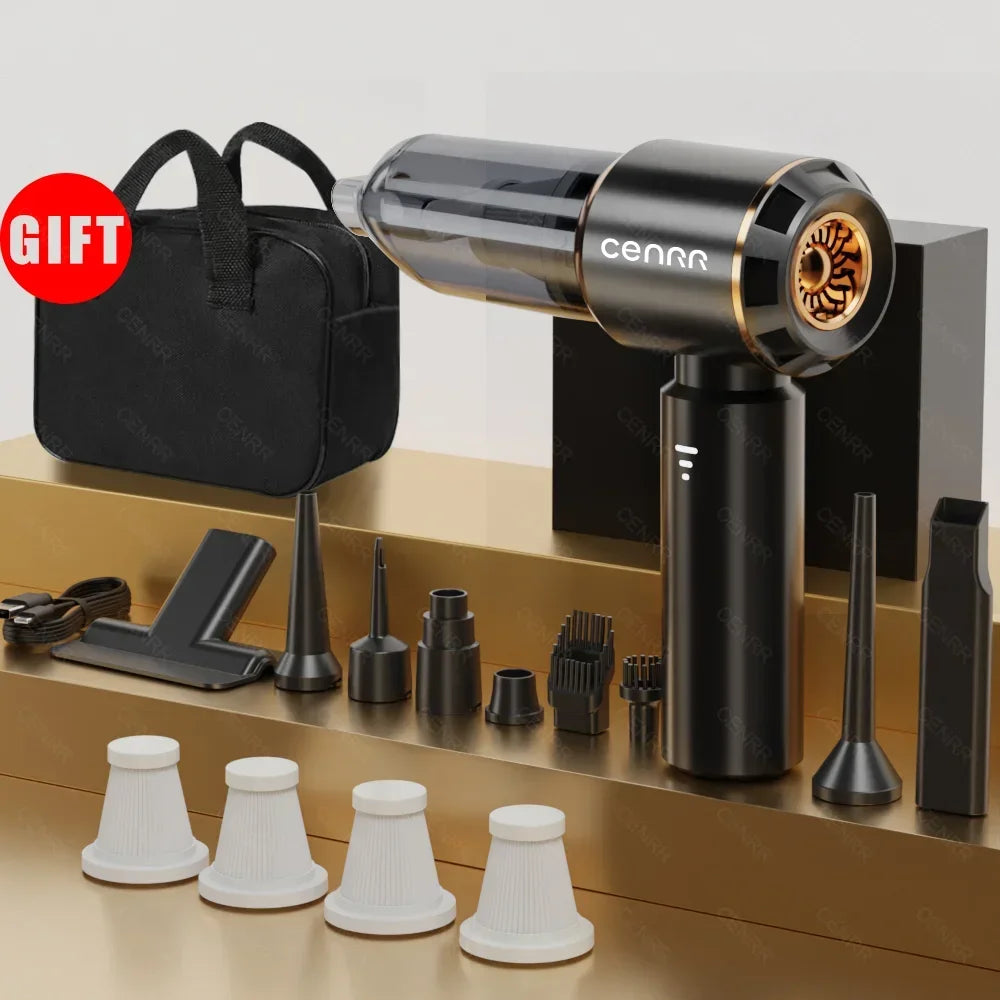Mini Car Vacuum Cleaner 360000PA Powerful Cordless Wireless Car Cleaner Handheld Portable Vacuum Cleaner Home Appliance